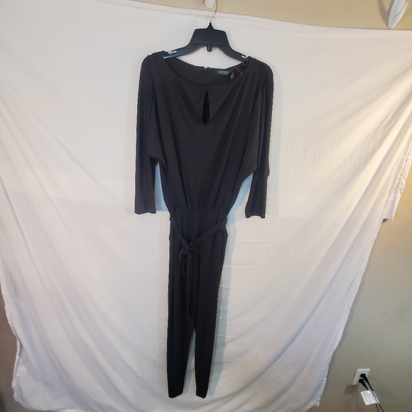 LAUREN RALPH LAUREN Women's Medium Black Drattea Keyhole Jumpsuit New with Tags. - Picture 2 of 4